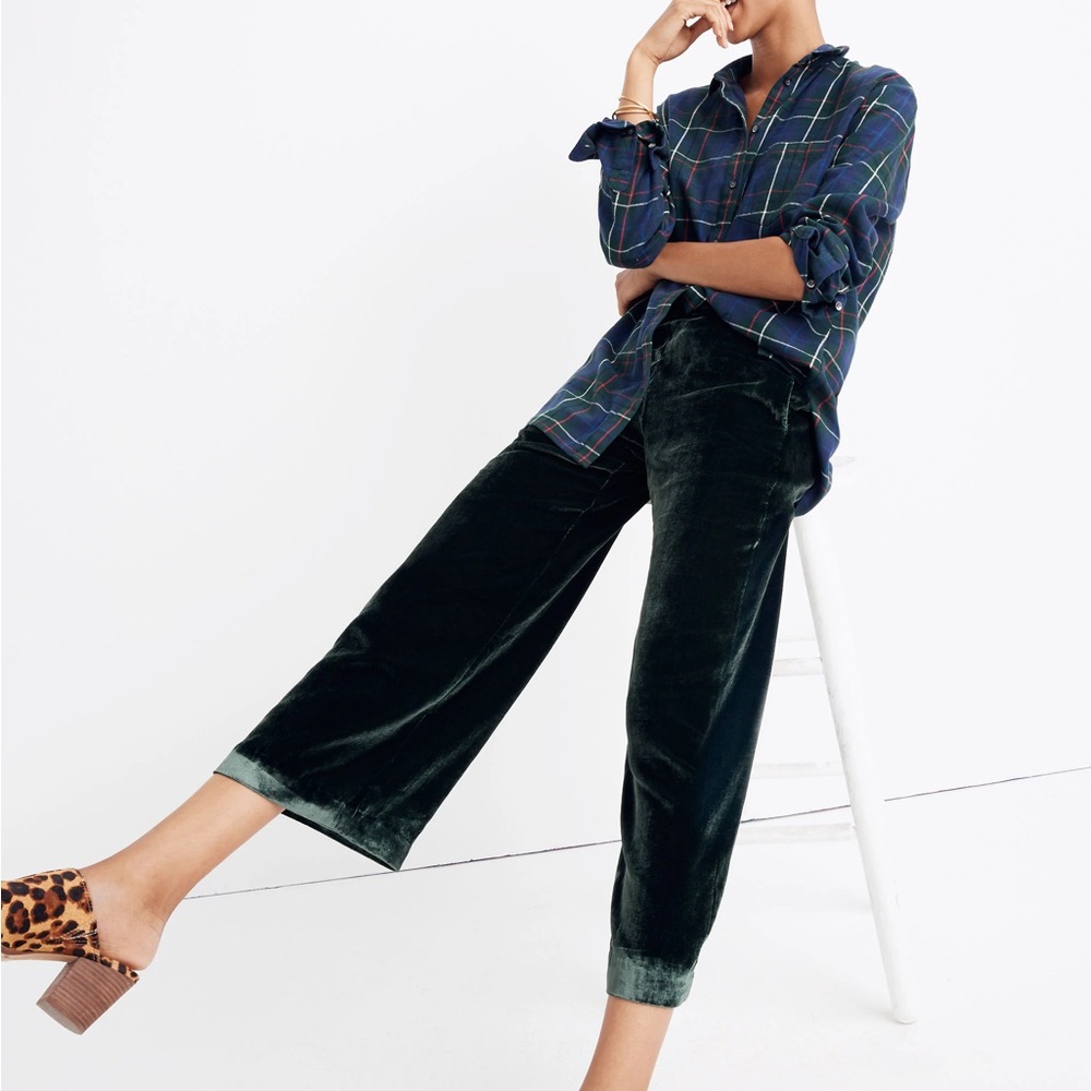 Madewell Velvet Huston Pull-On Crop Pants